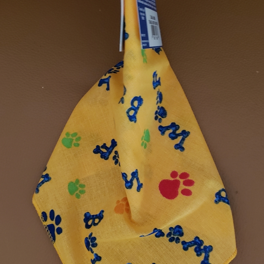 Doggie Dannas Bandana Scarf Yellow / Blue Bow Wow